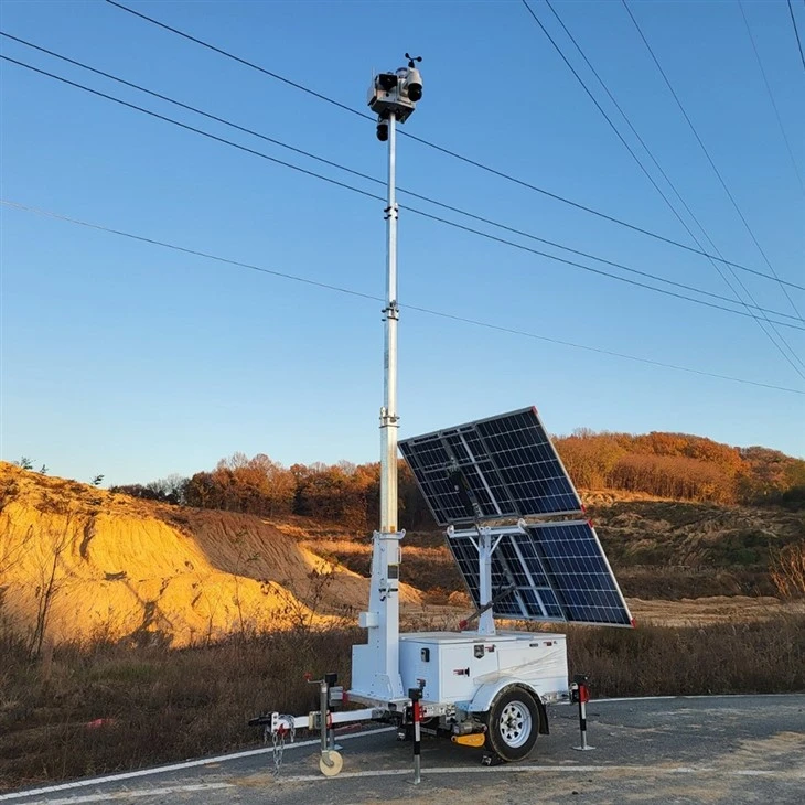 Solar CCTV Tower Connected Starlink Out Door Use suppliers