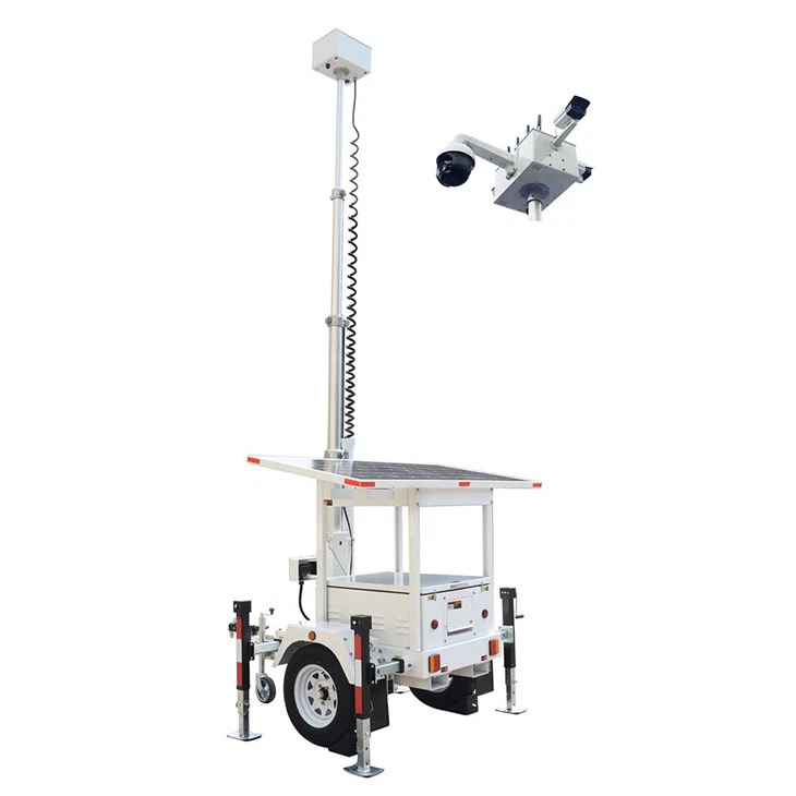 Mobile Solar Trailer Generator With Security Camera